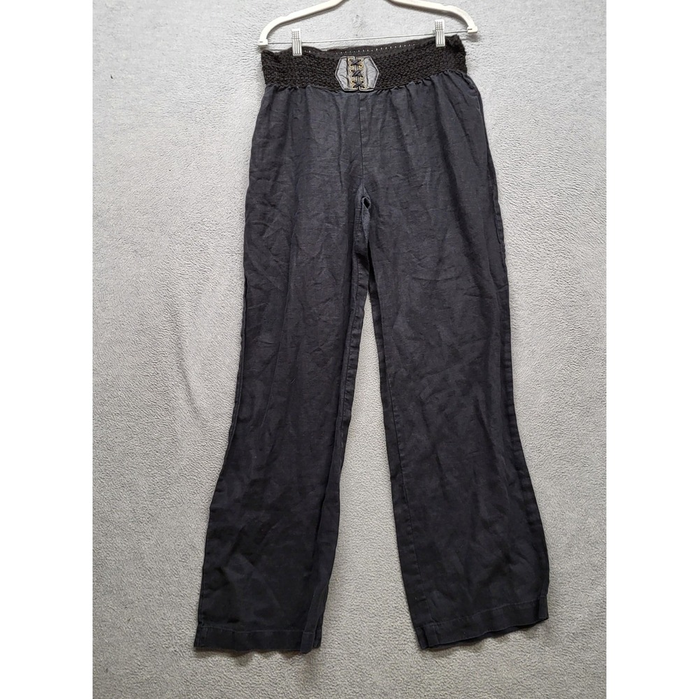Bebe Women Pants XL Black Lace Up 32" Inseam